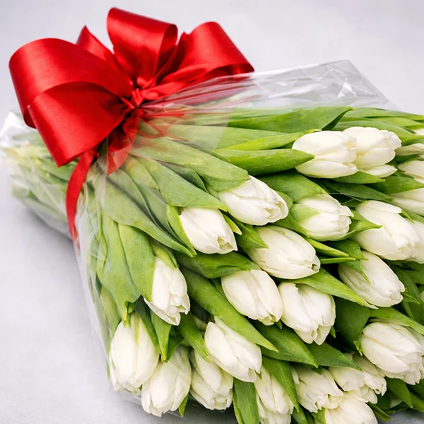 Вся моя нежность - букет из белых тюльпанов